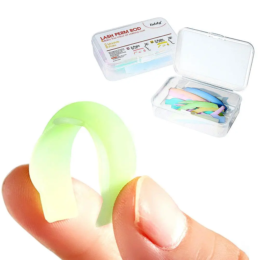

Eyelash Perming Pad Silicone Eyelashes Perming Curler Colorful Lashes Lifting Rods Reusable Lash Lift Shield Pads 8 Pairs