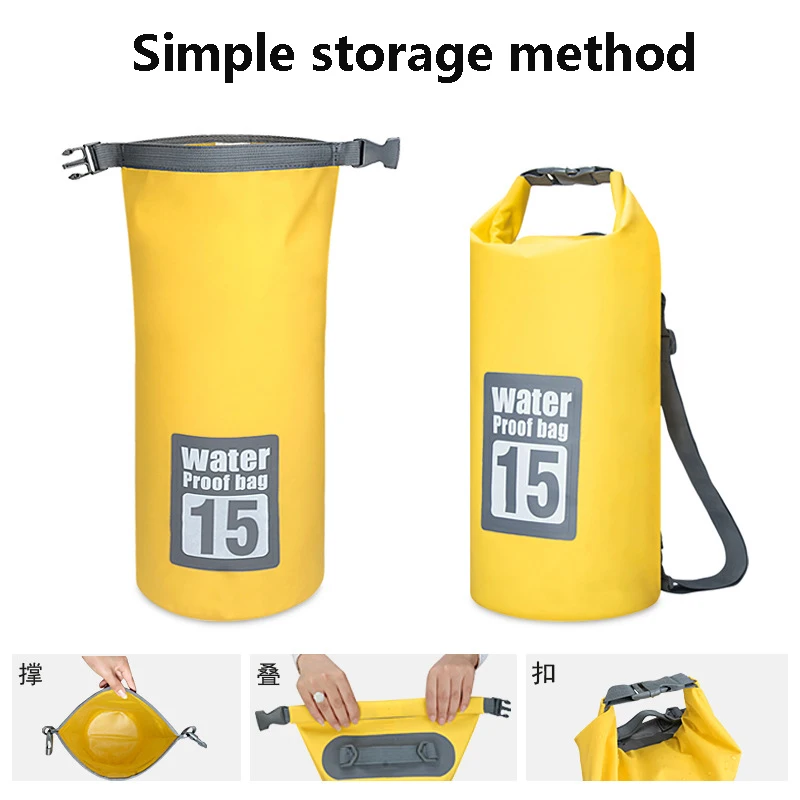 Waterproof bucket backpack beach storage bag handbag rafting bag outdoor PVC waterproof bag swimming rafting bag