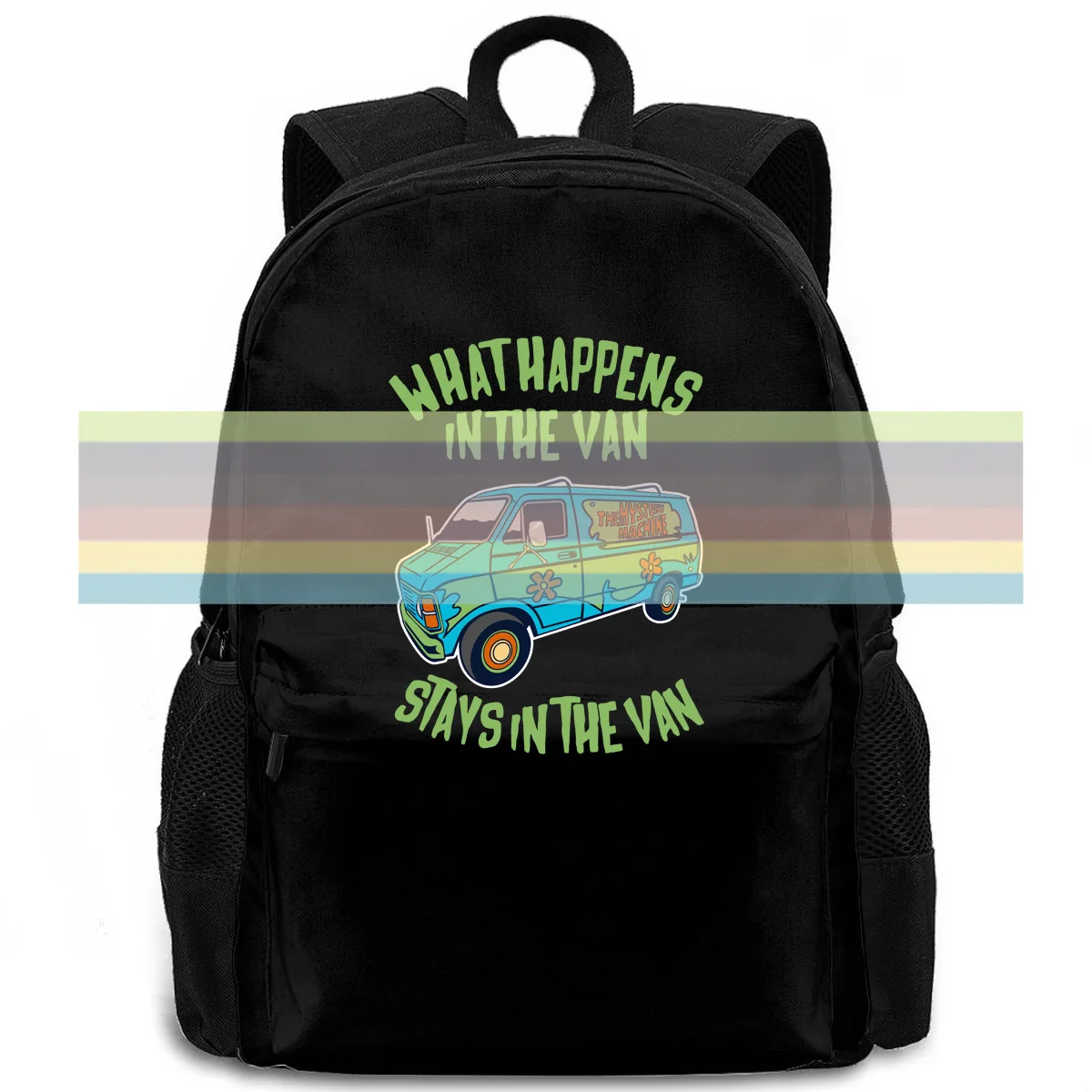 

What Happens In The Van Stays In The Van Mens Scooby Doo Cartoon Brand Male women men backpack laptop travel school adult