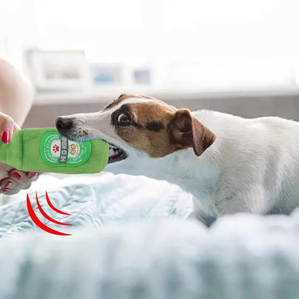 

Игрушки для собак, плюшевая наполненная бутылкой вина шампанского, устойчивая к укусам питомец, пищалка, игрушка для домашних животных, чис...