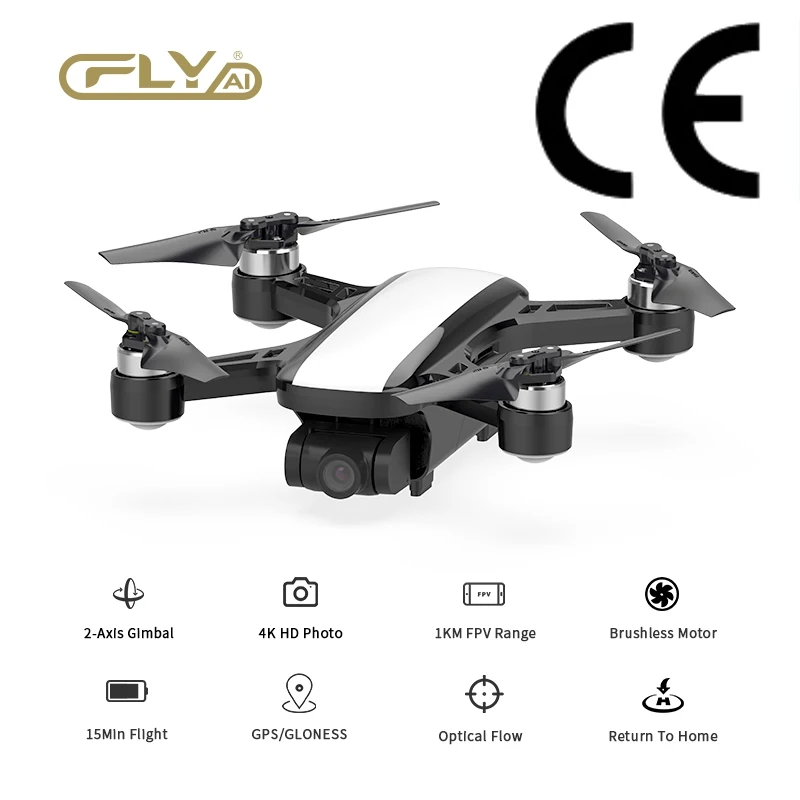 C FLY 4K CE Дрон Квадрокоптер с профессиональной камерой 1080P видео 2 оси Gimbal GPS 15 21 мин