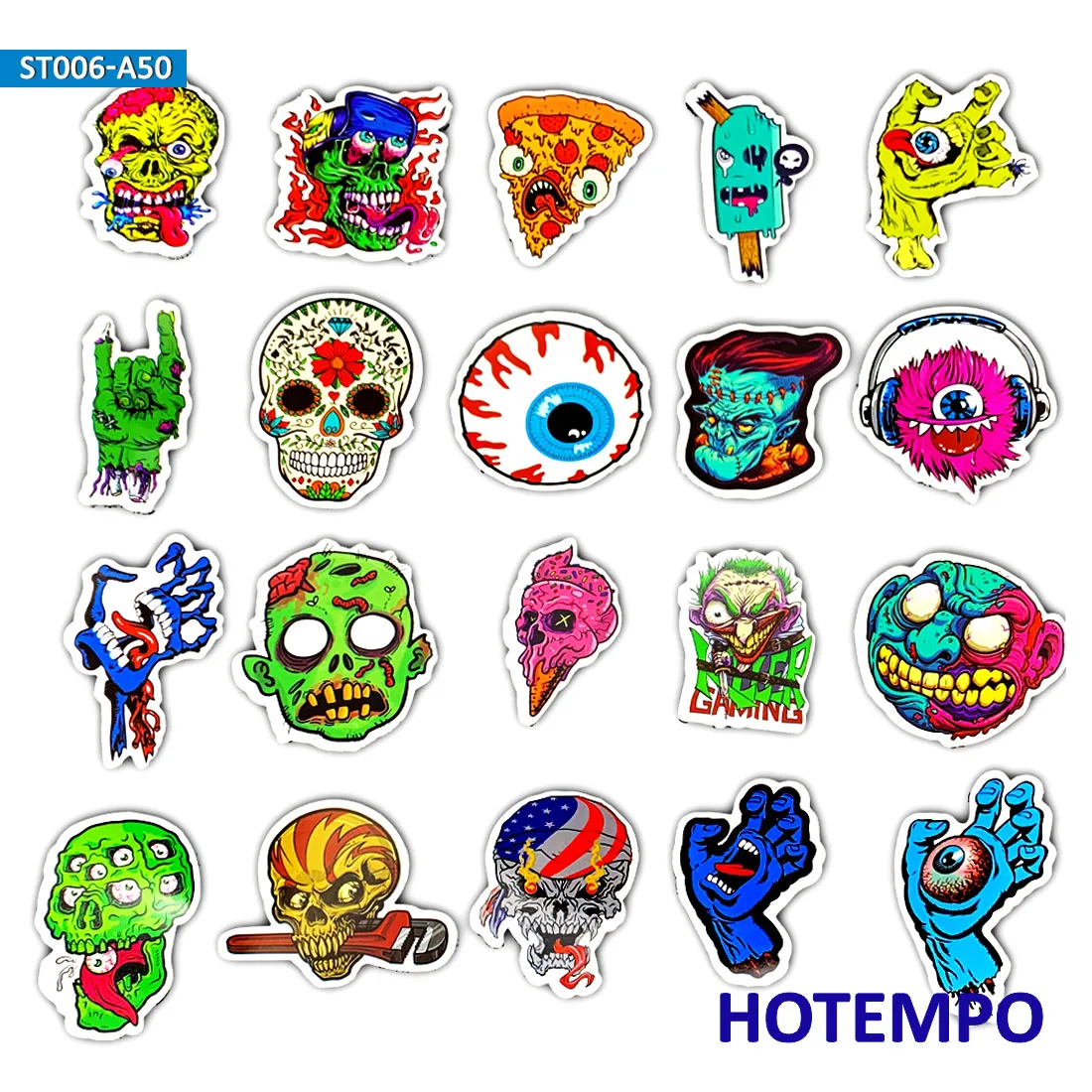 50 шт. смешанные стикеры серии ужасов для DIY мобильный телефон ноутбук чемодан