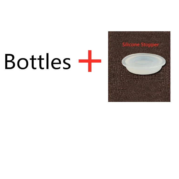Add Silicone stopper Маленькая стеклянная бутылка 10 мл винтовая крышка пустые стеклянные флаконы 22*50 мм черная крышка конфеты крошечные банки Подарочная бутылка для хранения 50 шт./лот - Цвет: Add Silicone stopper