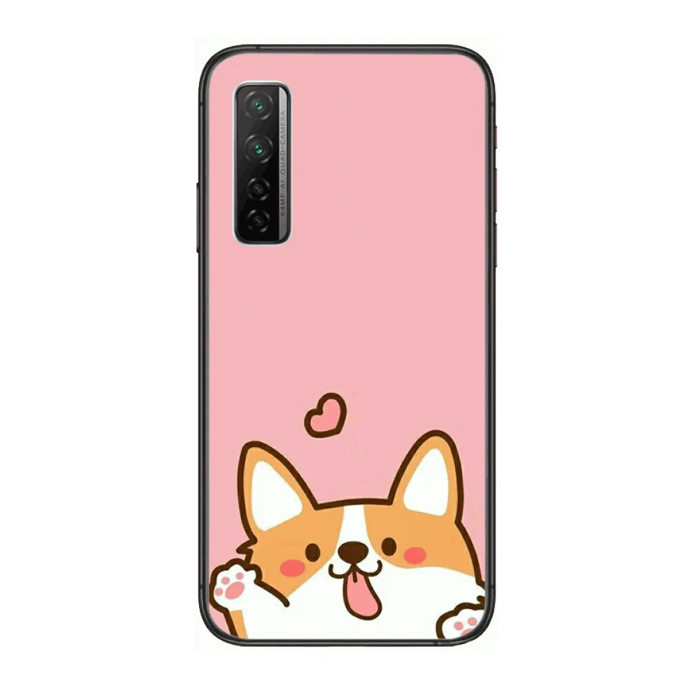 

Lovely Cat Corgi Style Phone Case For Huawei Nova p10 lite 7 6 5 4 3 Pro i p Smart ZBlack Etui 3D Coque Painting Hoesje