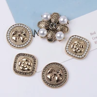 5 pcs new alloy rose flower bowknot diamond inlaid pearl rhinestone beauty plate buckle diy apparel shoes bag alloy accessories