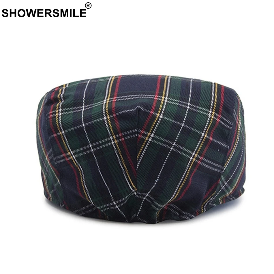 Берет SHOWERSMILE в клетку для мужчин и женщин плоский берет британском стиле