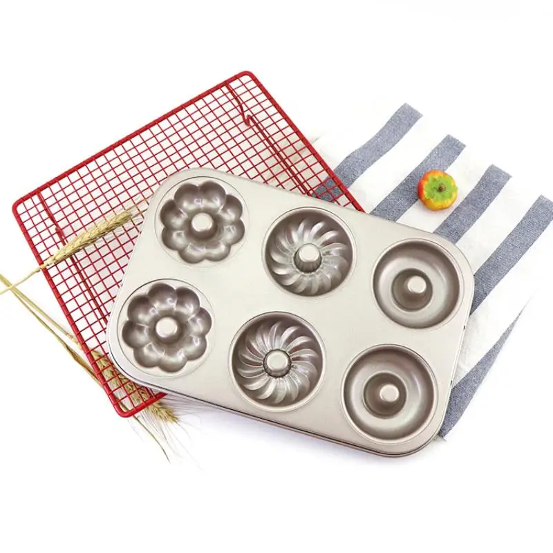 

6 ячеек, Пончик для выпечки, мешки, посуда для выпечки, антипригарный поднос, форма для приготовления пищи, «сделай сам», десерт, товары для вы...