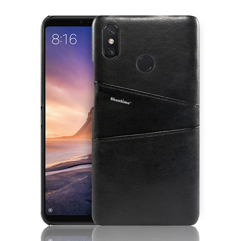 Для Xiao mi Red mi Note 6 Pro из искусственной кожи чехол для Xiaomi mi Max 3 mi Max 3 Pro Чехол для телефона для Xiao mi Red mi Note 7 деловой чехол - Цвет: Black