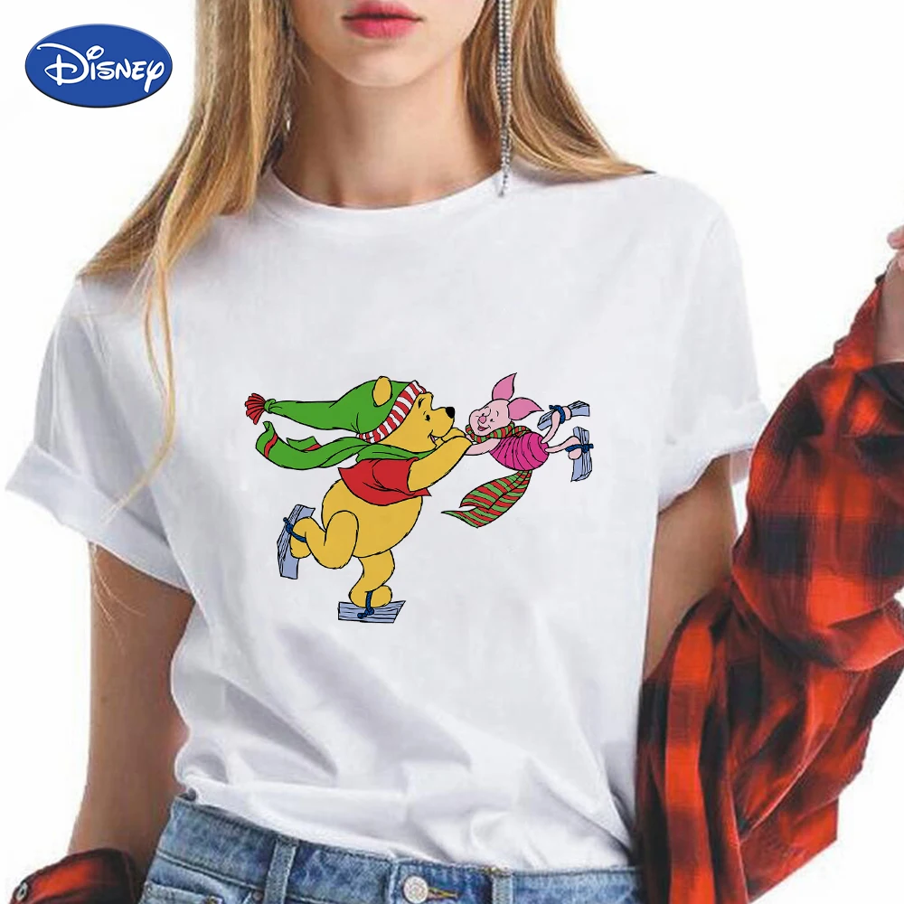 

Disney Christmas Fashion Funny T Shirts Women Russian Harajuku Girl Power T-Shirt 2022 Short Sleeve Family Look Casual Dropship