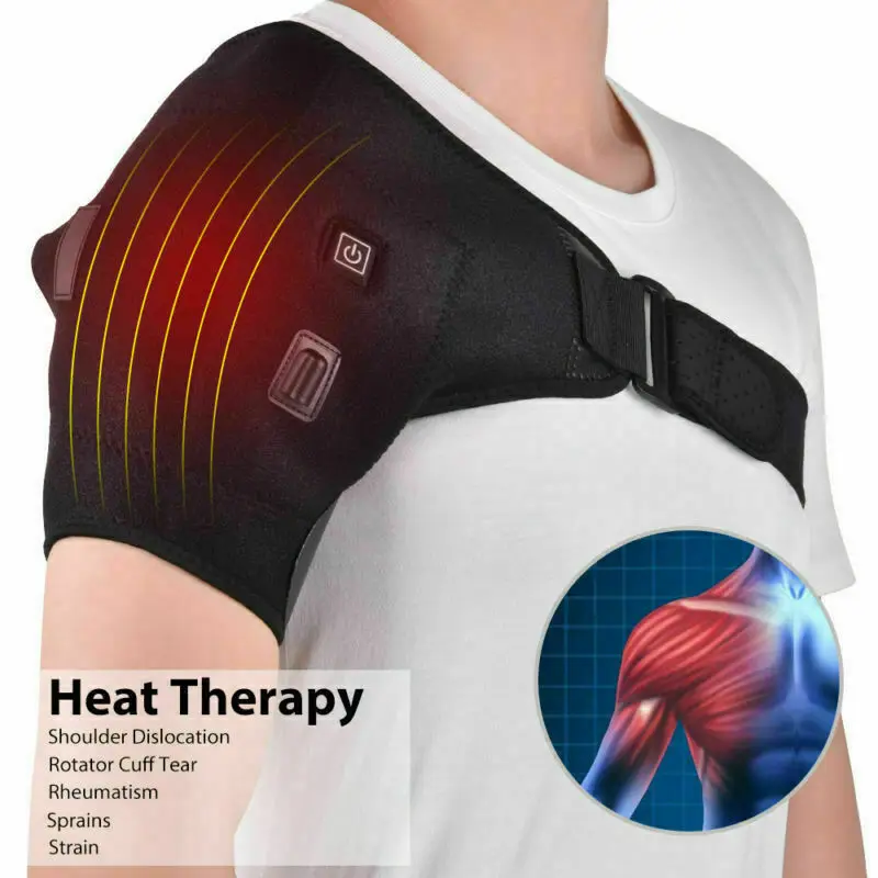 Electric Heat Therapy Adjustable Shoulder Brace Back Support Belt Dislocated Shoulders Rehabilitation Injury Pain Wrap | Спорт и