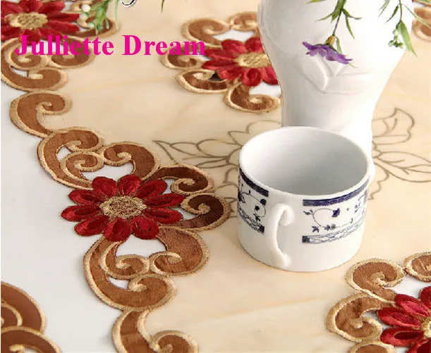 Европейская скатерть XT с вышивкой элегантная настольные дорожки в деревенском