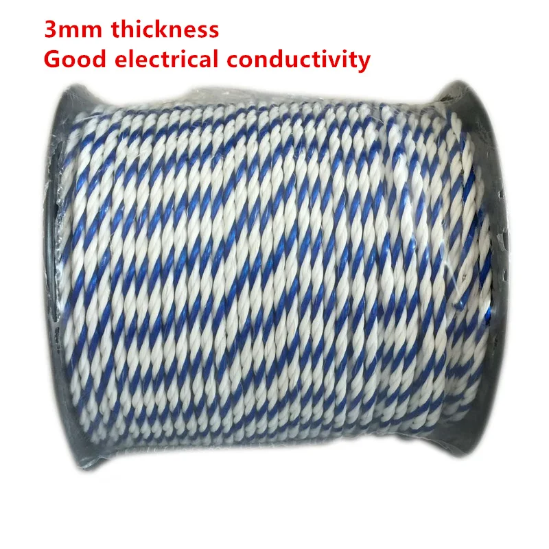 

200m Livestock Electronic Fence Conductive Rope, Cattle, Horse, Sheep, Pig and Other Fence Power Rope 3mm Diameter