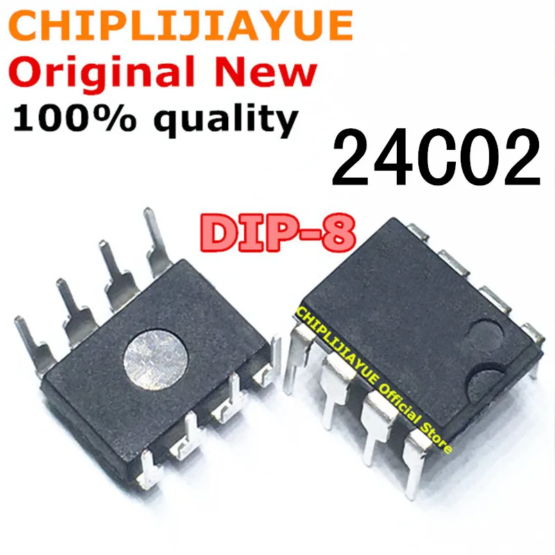 Новый и оригинальный чипсет IC AT24C02 24C02N DIP8 24C02BN 24C02 DIP 8 10 шт.|Интегральные схемы| |