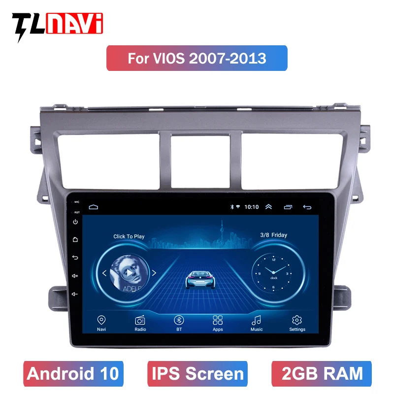 

Android 10.0 2Din Car Radio For Toyota VIOS Yaris 2007 - 2012 2 DIN stereo Multimedia Audio Player Navigation GPS Video DVD 9"