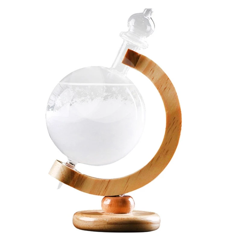 

Globe Shaped Storm Glass Bottle with Base Weather Station Desktop Weather Forecast Transparent Glass Ball Home Deco
