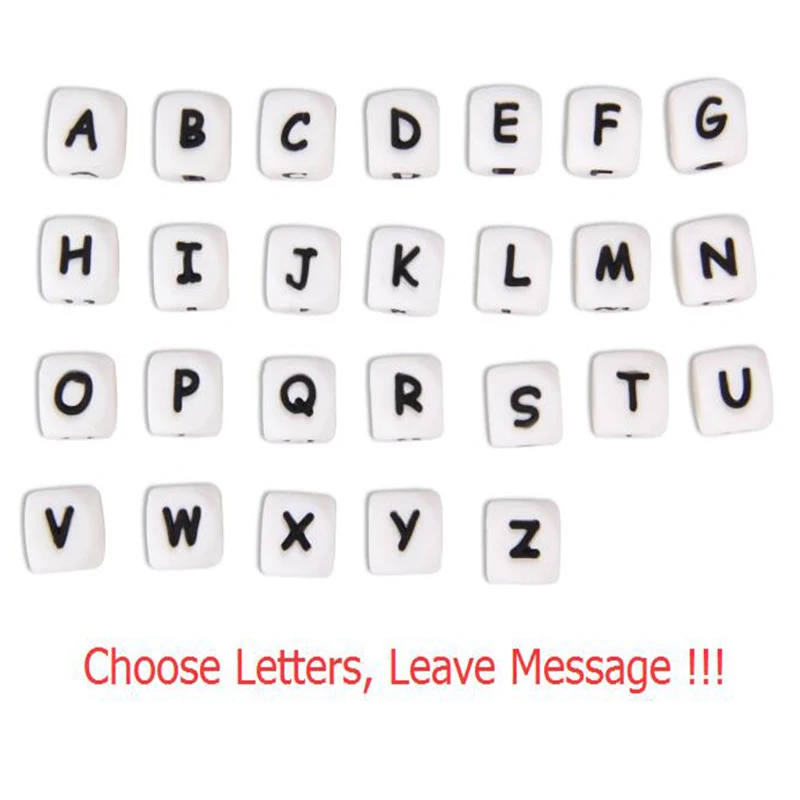 

1500pcs Letter Scattered Beads 6 Colors Food Grade Silicone Chewing Beads in 26 Letters BPA Free FDA Silicone Letter Beads