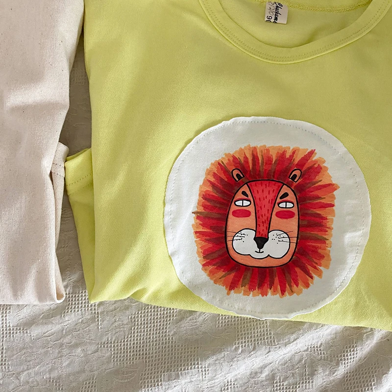 

2021 Summer New Kids Clothes Cartoon Animals Print T-shirt Short Sleeve Girls Tees Cotton Boys Tops Casual Children Clothing