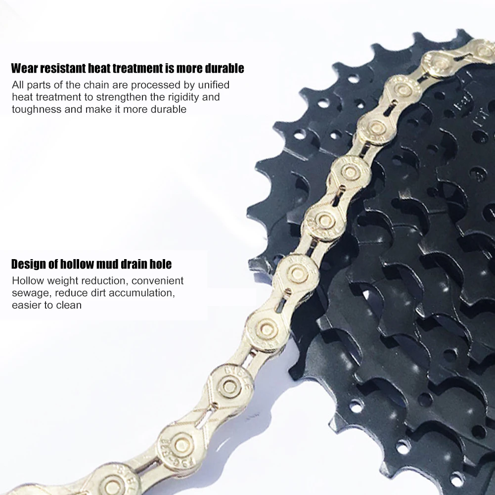 

Variable Speed Silver Mountain Bicycle Chains Half Hollow Mud Hole MTB Mountain Road Bicycle Parts Cycling Accessories