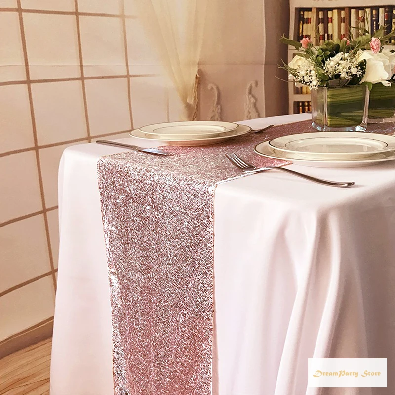 

Glitter Sequin Table Runner Sparkly for Wedding Decoration Home Tables Art for Waterproof Tablecloth Country Wedding Decor