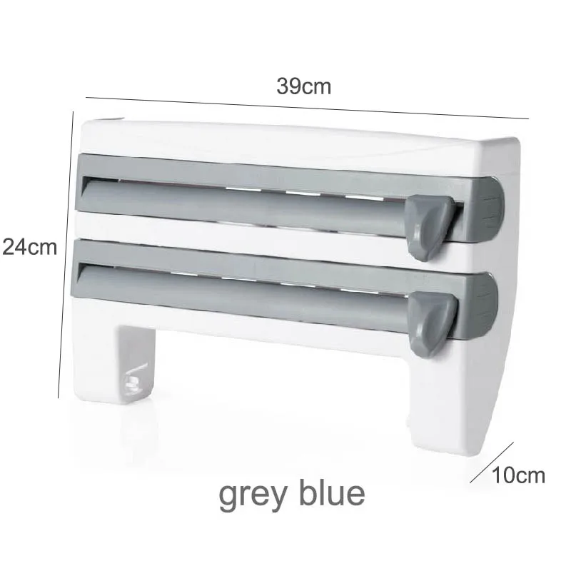 

1 PC Portable Multifunction Tin Foil Paper Holder Cling Film Storage Rack Kitchen Organizer Wrap Cutting Plastic