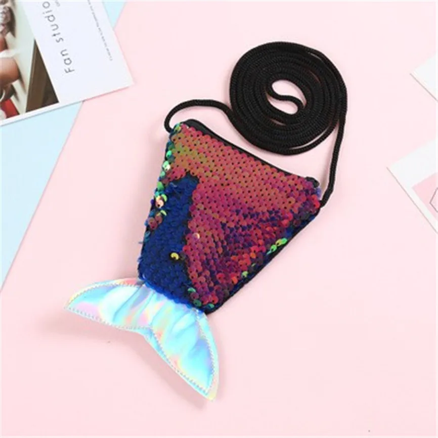 Женские маленькие кошельки с блестками на молнии в форме рыбы милый кошелек