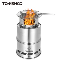 tomshoo portable folding windproof wood stove compact stainless steel wood burner outdoor camping supplies bbq tourist burner
