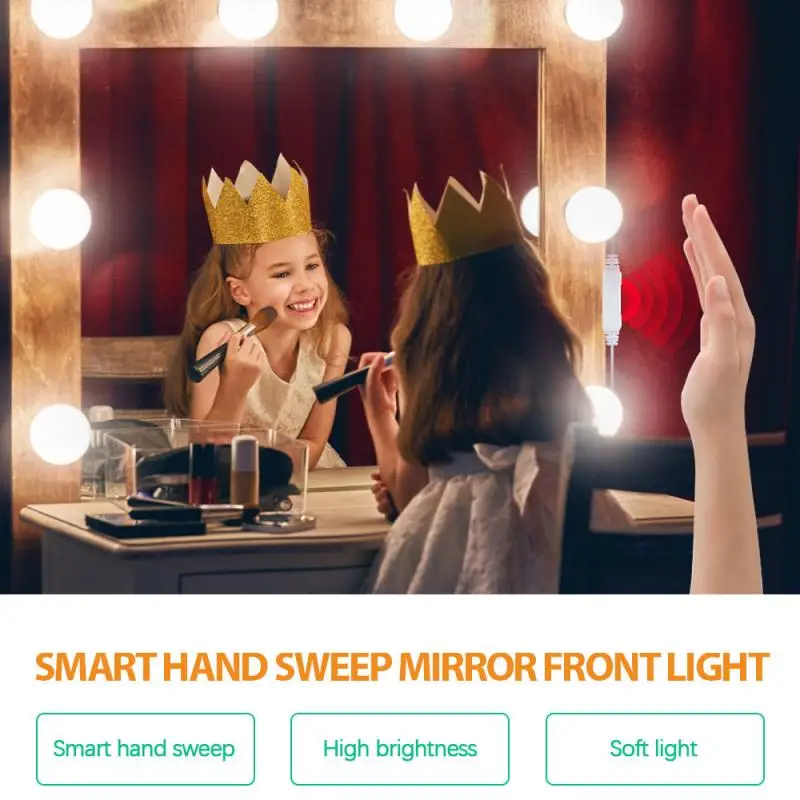 LED Makeup Mirror Light Hand Sweep Sensor Switch String Waterproof Dimming USB Front Table Lamps Indoor | Лампы и освещение