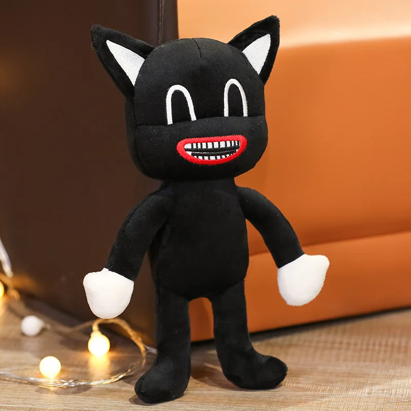 

Police Siren Head Plush Toy Black Cat Doll Alternative Special-shaped Doll Scary Black Cartoon Cat Toy Soft Stuffed Animal Doll