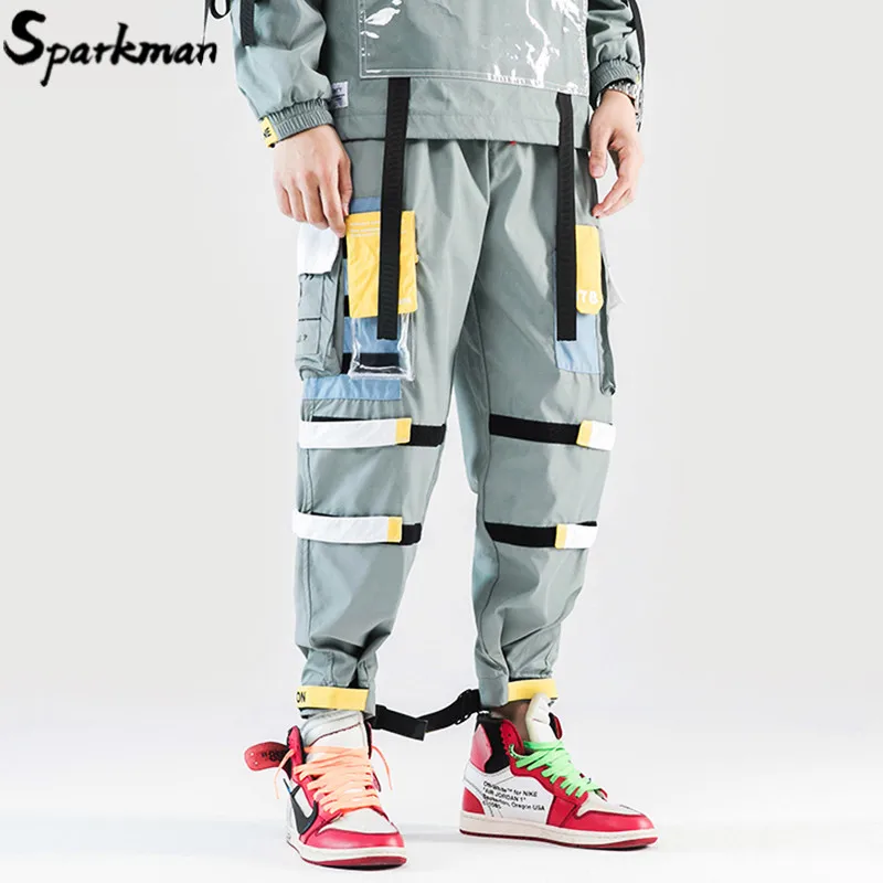 2019 брюки Харадзюку штаны для уличного бега мужские хип карго Брюки карманы