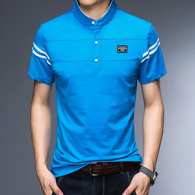 MIACAWOR оригинальные мужские рубашки поло однотонные футболки Homme Slim Fit Camisa с