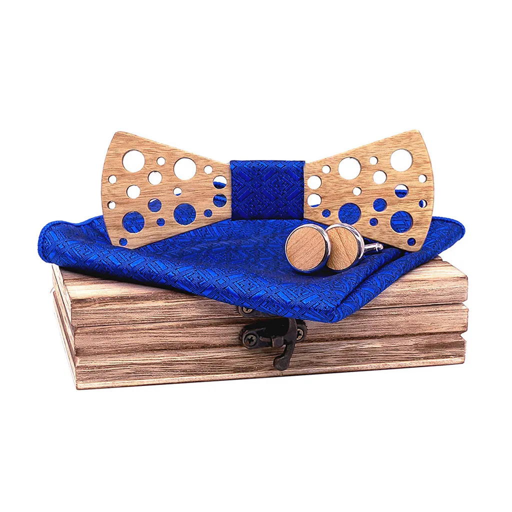 Womail 2019 Модный дизайн ручной деревянный галстук-бабочка галстук платок Набор