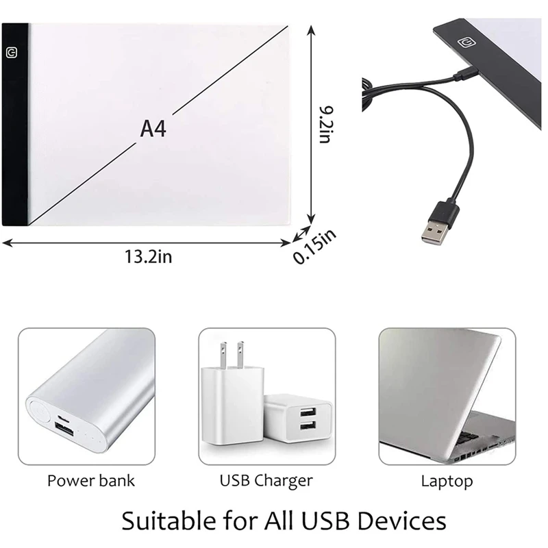 

130Pcs Diamond Painting A4 LED Light Pad Diamond Art Light Board with Tools and Accessories Set for 5D Diamond Painting