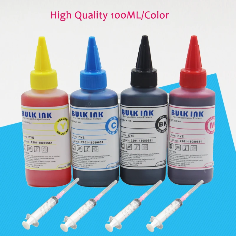 Чернила для УФ-краски 4x100 мл чернила принтера Epson WF-2010 WF-2510 WF-2520 WF-2530 WF-2540 WF-2750 WF-2760 |