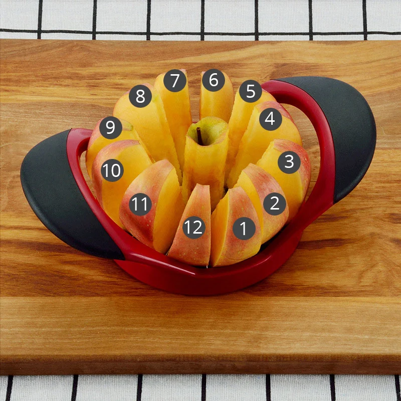 

Upgraded Version 12-Blade Large , Stainless Steel Ultra-Sharp Apple Cutter for Women Christmas