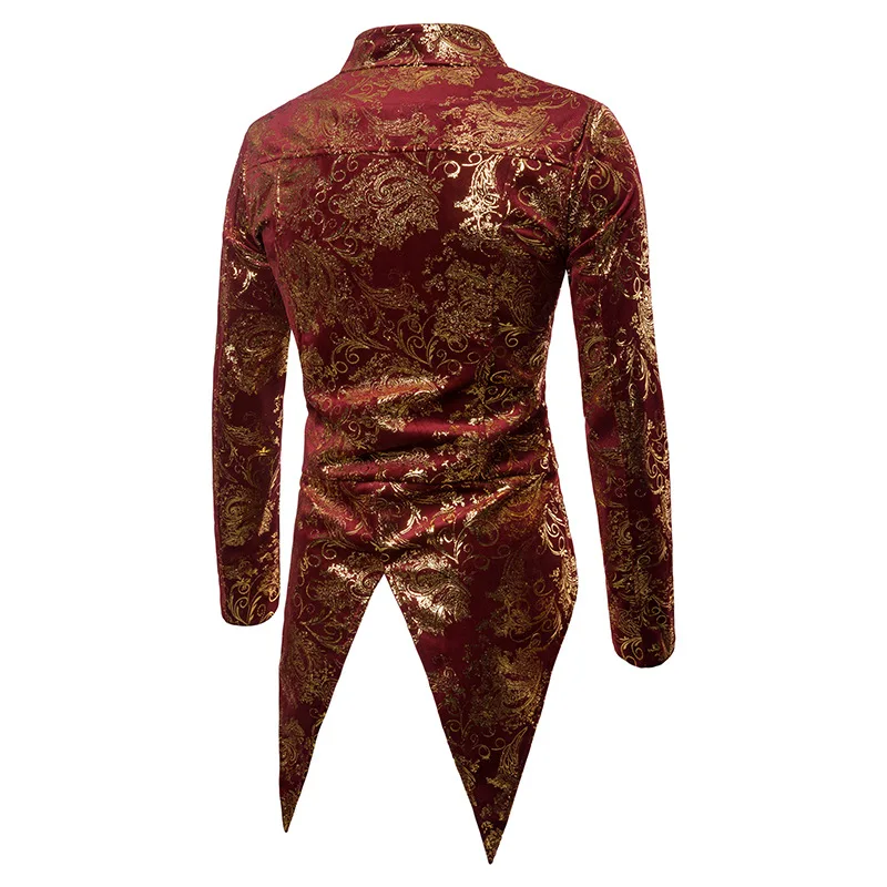 Мужской Блейзер в стиле стимпанк мужской пиджак с цветочным принтом пейсли