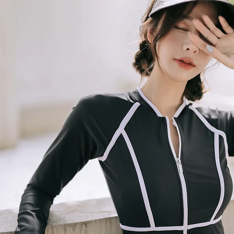 

Женский слитный купальник, сексуальный женский купальник с рашгардом, слитный купальник для трикини, Женская Корейская юбка с разрезом, бол...