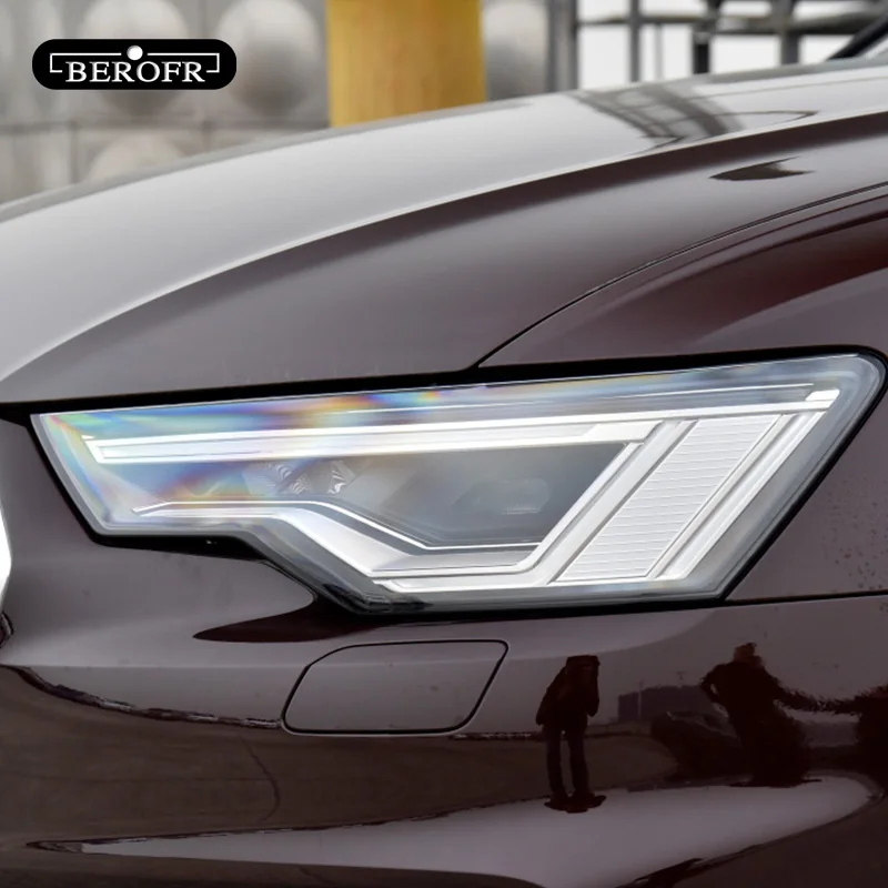 2P для Audi A6 C8 S6 2019 2020 оттенок автомобильных фар черная защитная пленка задняя фара