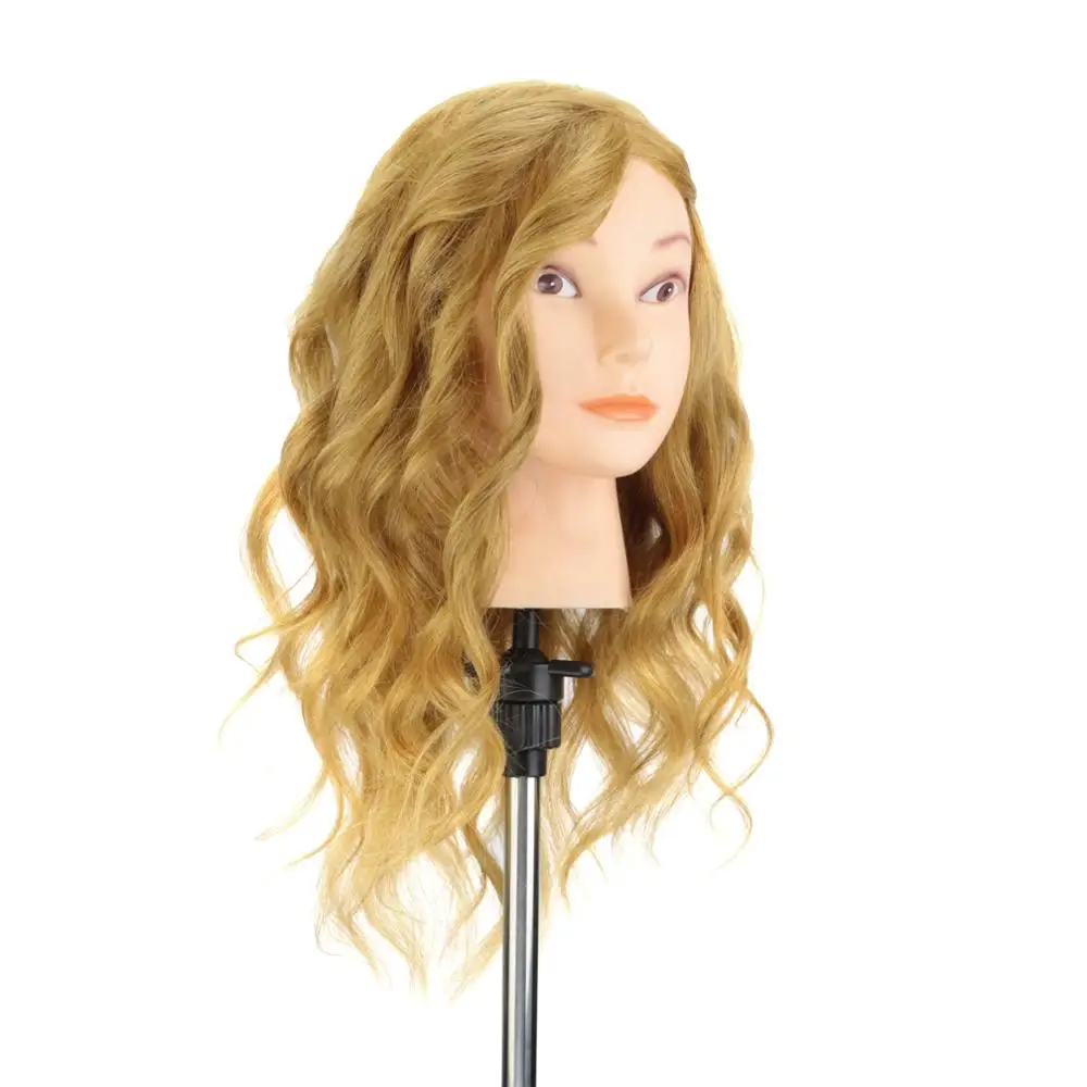 16 &quotблонд 100% человеческие волосы тренировочная голова манекен для практики коса