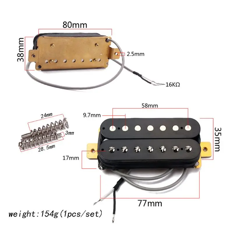 Guitar Pickup Humbucker for 7 String W77mm | Спорт и развлечения