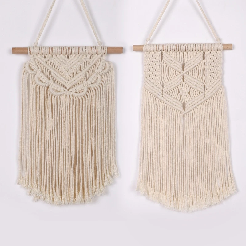 

2 Pcs Macrame Wall Hanging Toys Tapestry Art Woven Wall Decor Boho Chic Home Decor For Living Room Children Bedroom Decor
