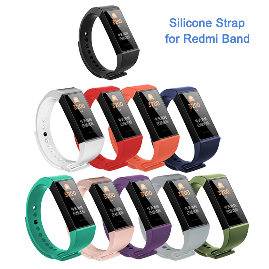 Силиконовый ремешок для смарт браслета Redmi сменный часов Xiaomi Band 4 аксессуары