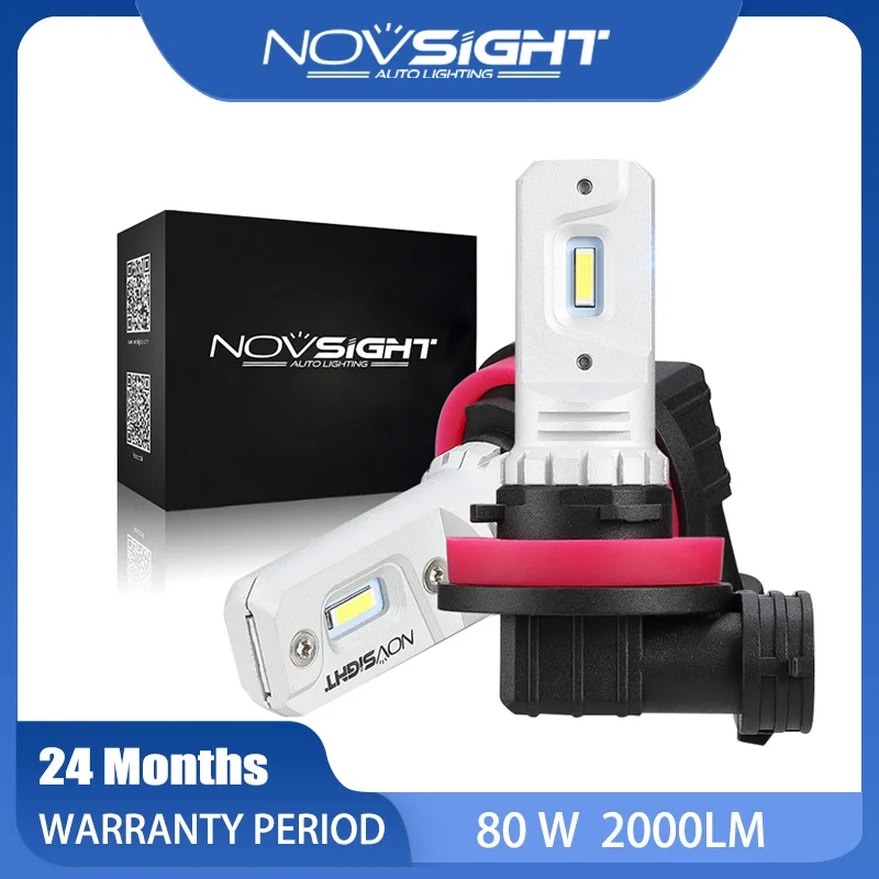 

NEW NOVSIGHT Fog Lights H11 Led 9005 9006 80W 2000LM 6000K Car Lamps 12v led lamp for Auto Headlight Car Accessories Headlamp