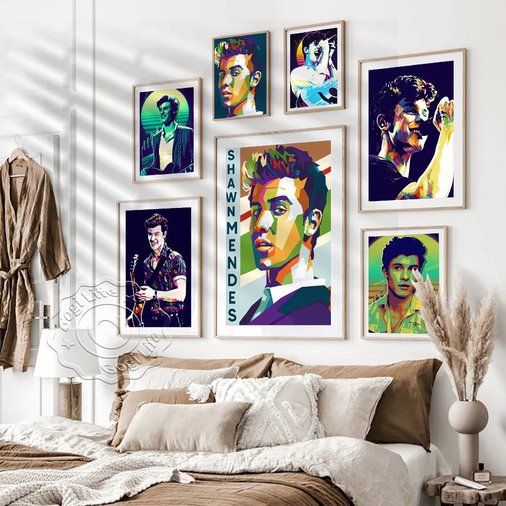 

Shawn Mendes Art Photo Canvas Painting Poster, Mendes Vintage Wall Stickers, Shawn Art Portrait Wall Picture, Fans Collection