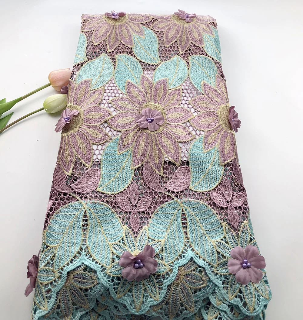 

2021 Hot Sale Water soluble lace Materials African Cord Laces Swiss Guipure Lace Fabric Wedding Dresses For Women
