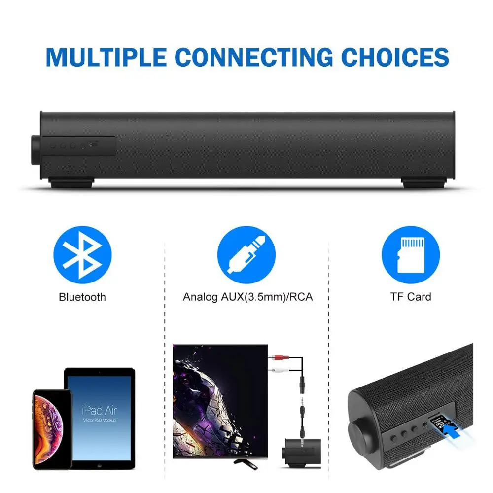 Портативная звуковая панель 2 0 канала Bluetooth-колонка проводная и беспроводная