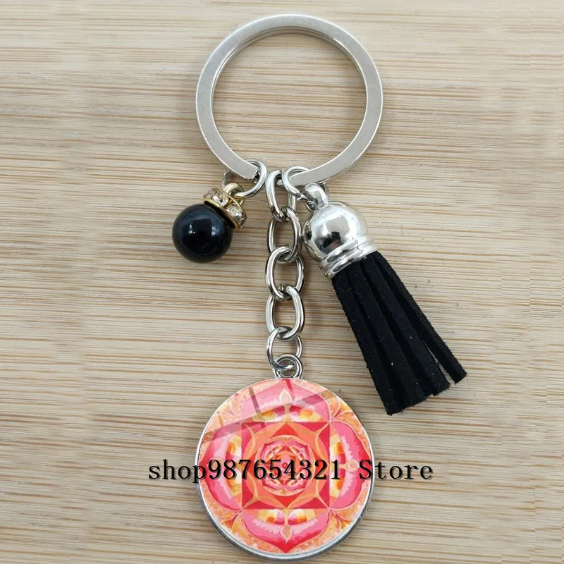 Индийский богемный брелок с мандалой художественная живопись ручной работы