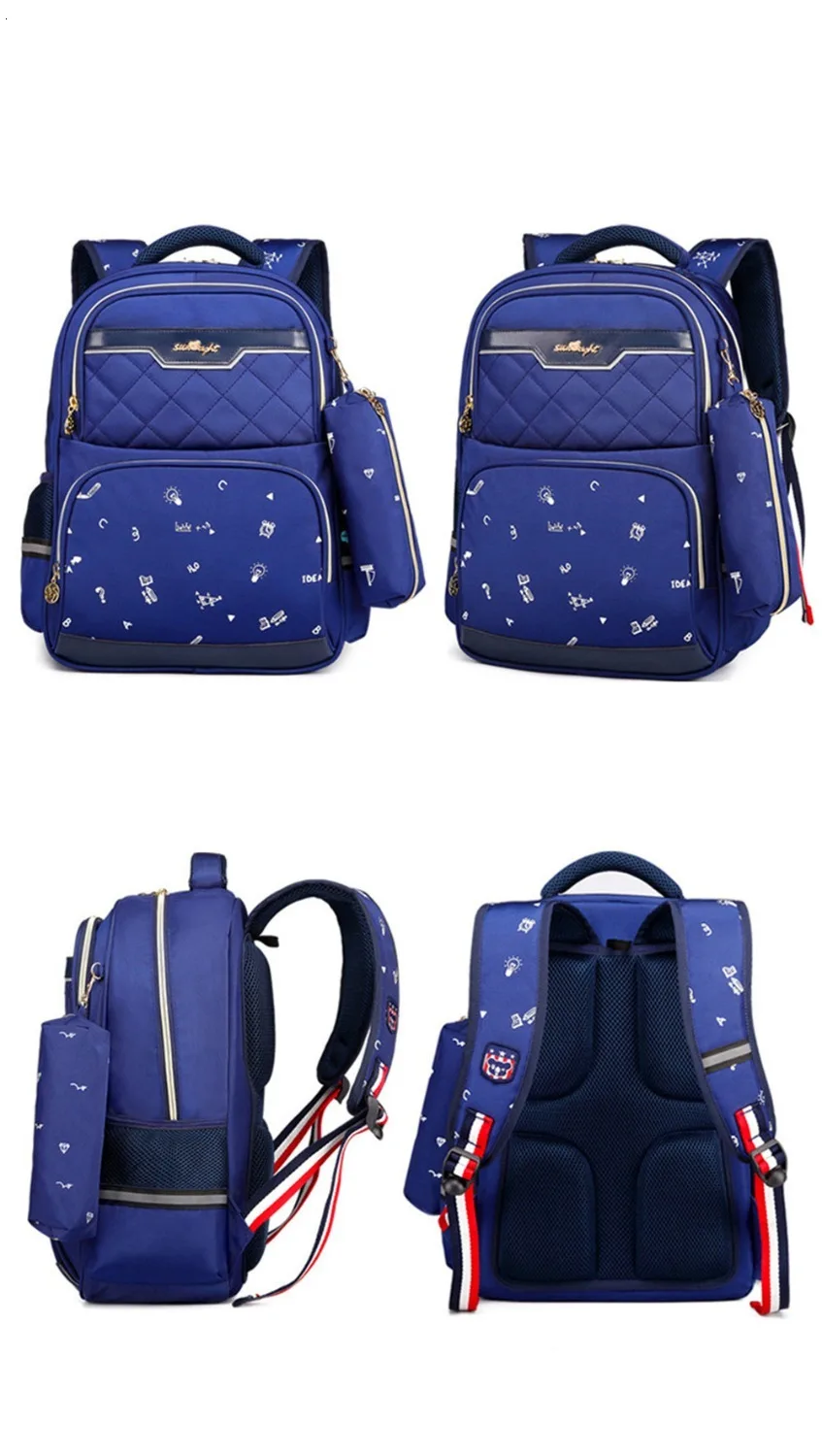 Orthopedic Fashion Children School Backpack School bags For Boys Girls Waterproof Backpack Kids School bag reflective strip