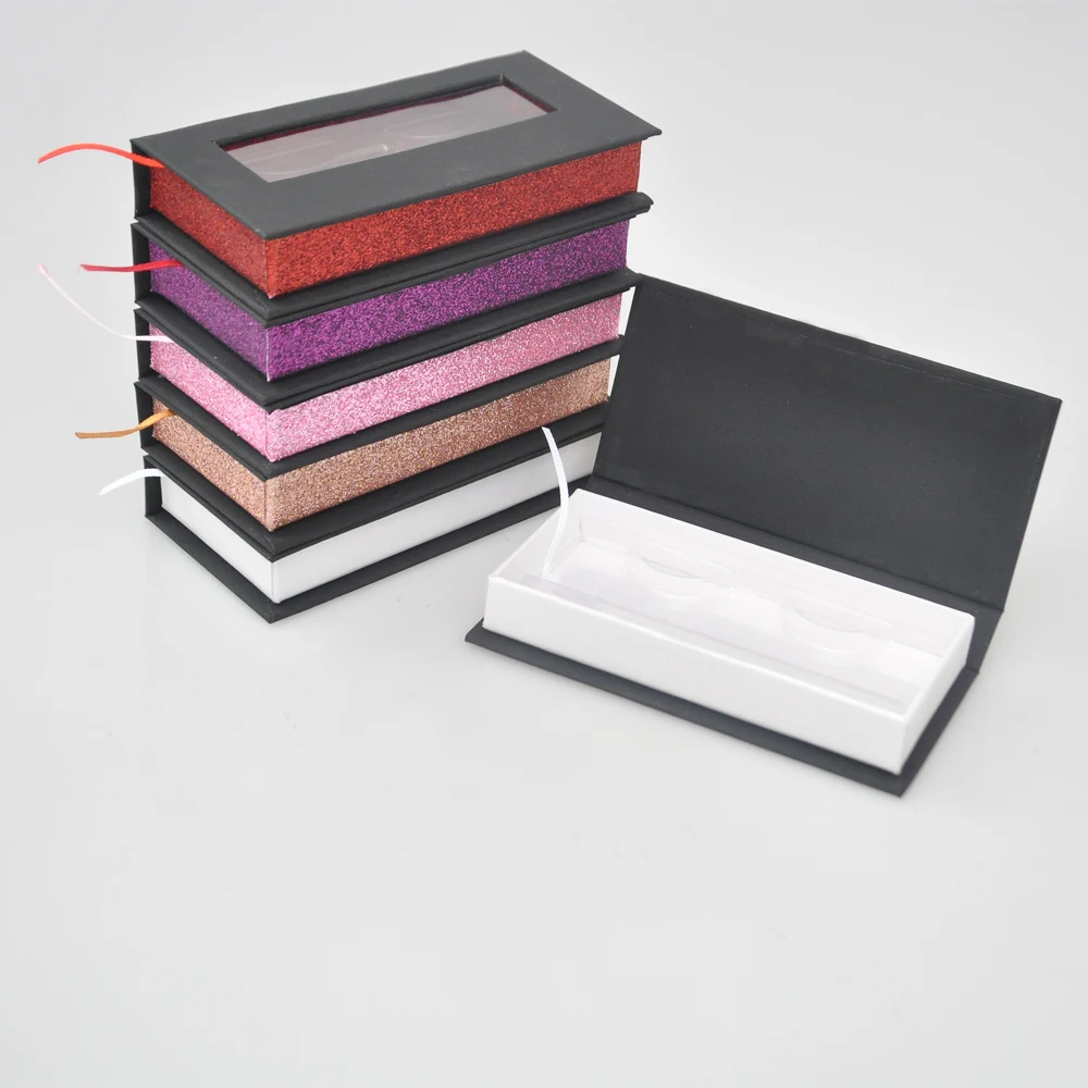 

Wholesale False Eyelash Packaging Box Lash Boxes Customize Mink Lashes Package Storage Black And White Magnetic Makeup Case Bulk