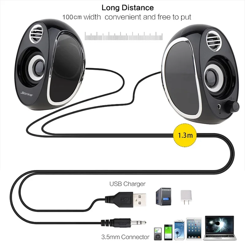 Компьютерный аудио стол сабвуфер aux кабель подключения мобильного телефона мини