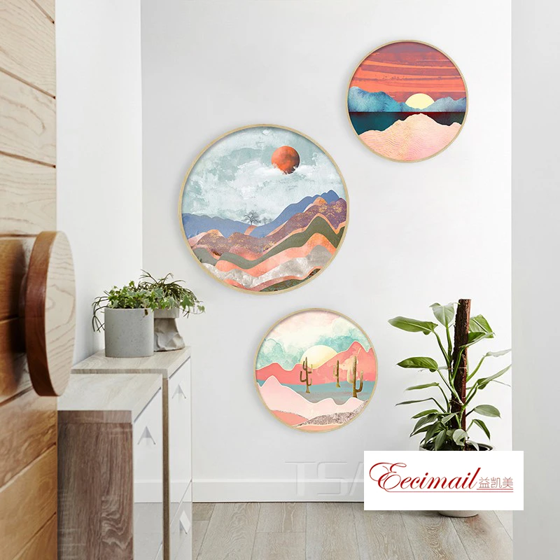 EECAMAIL DIY Diamond Painting Nordic Style Living Room Round Cross Stitch Embroidered Warm Bedroom | Дом и сад
